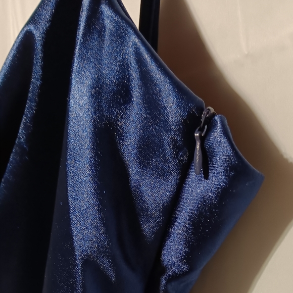 XXXITICAT EUC Women's Satin Cocktail Midi Dress, Dark Blue, Large - Picture 6 of 10